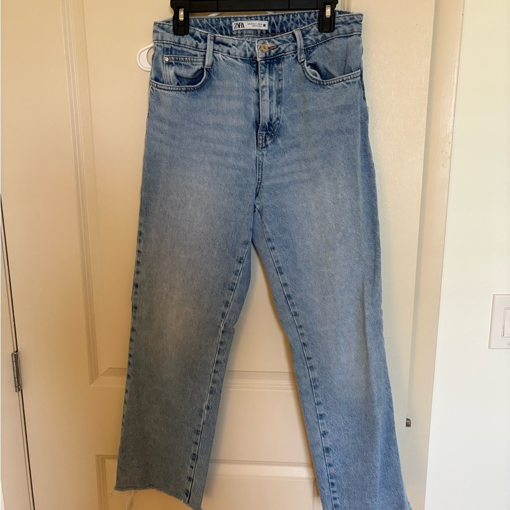Zara Light Blue Straight Leg Jeans